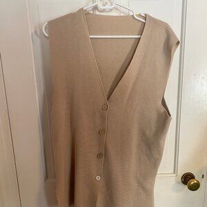 Chic Quiet Luxury Tan Vest
